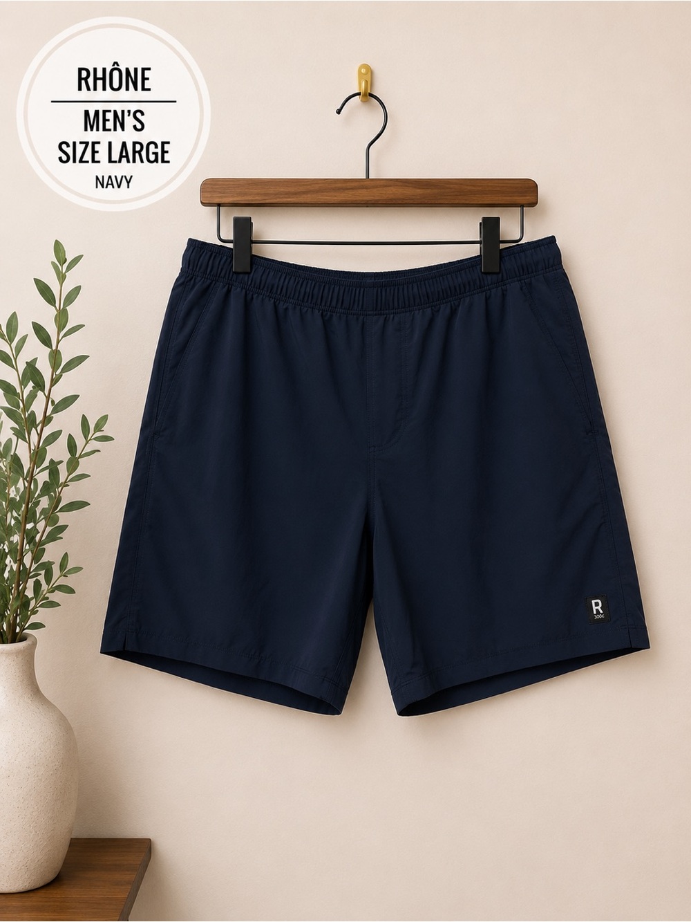 RHONE Men's Navy Athletic Shorts